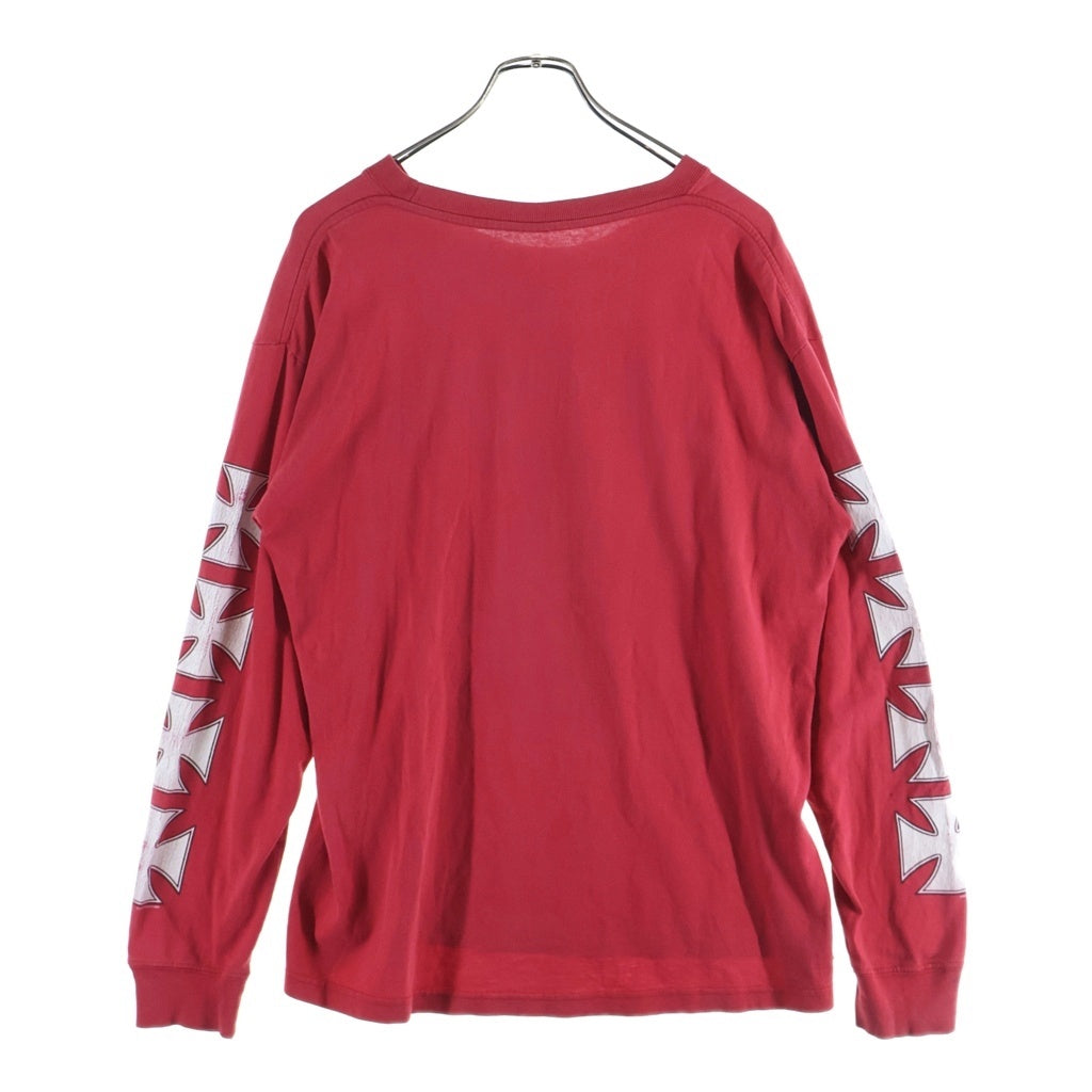 VINTAGE(ヴィンテージ) CHOPPERS IRON CROSS LONG TEE チョッパーズ アイアンクロス 長袖プリントTシャツ レッド