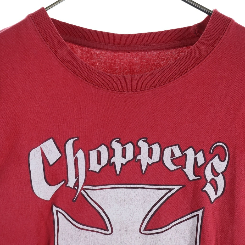 VINTAGE(ヴィンテージ) CHOPPERS IRON CROSS LONG TEE チョッパーズ アイアンクロス 長袖プリントTシャツ レッド