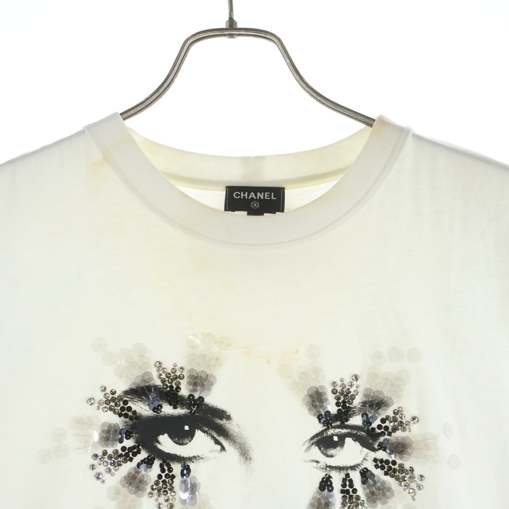 CHANEL(シャネル) 22 CRUSE スパンコール 装飾ノースリーブカットソー ホワイト P72146 レディース