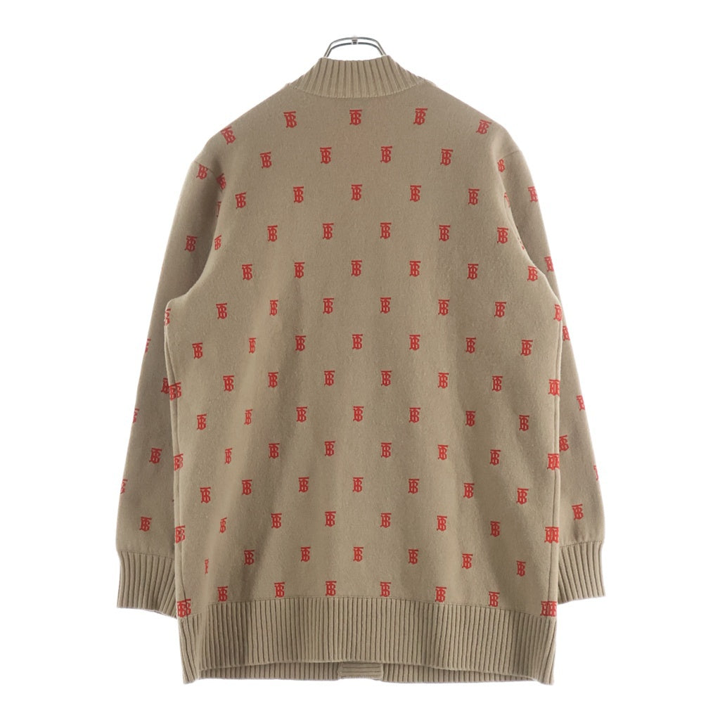 BURBERRY(バーバリー) TB総柄ロゴ オーバーサイズ 長袖ニットカーディガン ブラウン 8021032