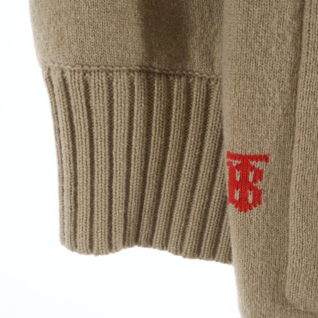 BURBERRY(バーバリー) TB総柄ロゴ オーバーサイズ 長袖ニットカーディガン ブラウン 8021032