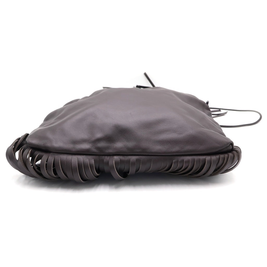 BOTTEGA VENETA(ボッテガヴェネタ) ザフリンジ ショルダー レザーバッグ ダークブラウン 630363