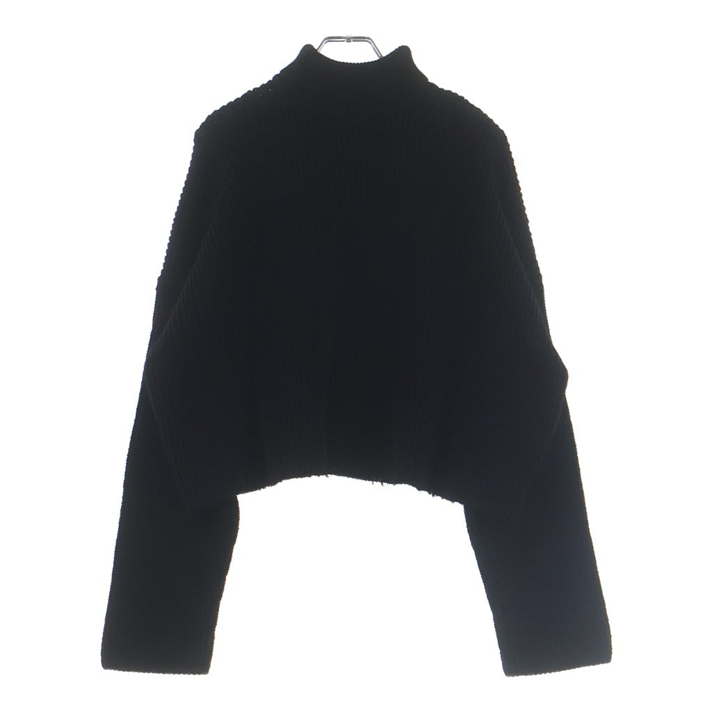 BALENCIAGA(バレンシアガ) Oversized Cropped Ribbed Wool-blend Turtleneck Knit タートルネックニット 長袖セーター ブラック 682002 T3227