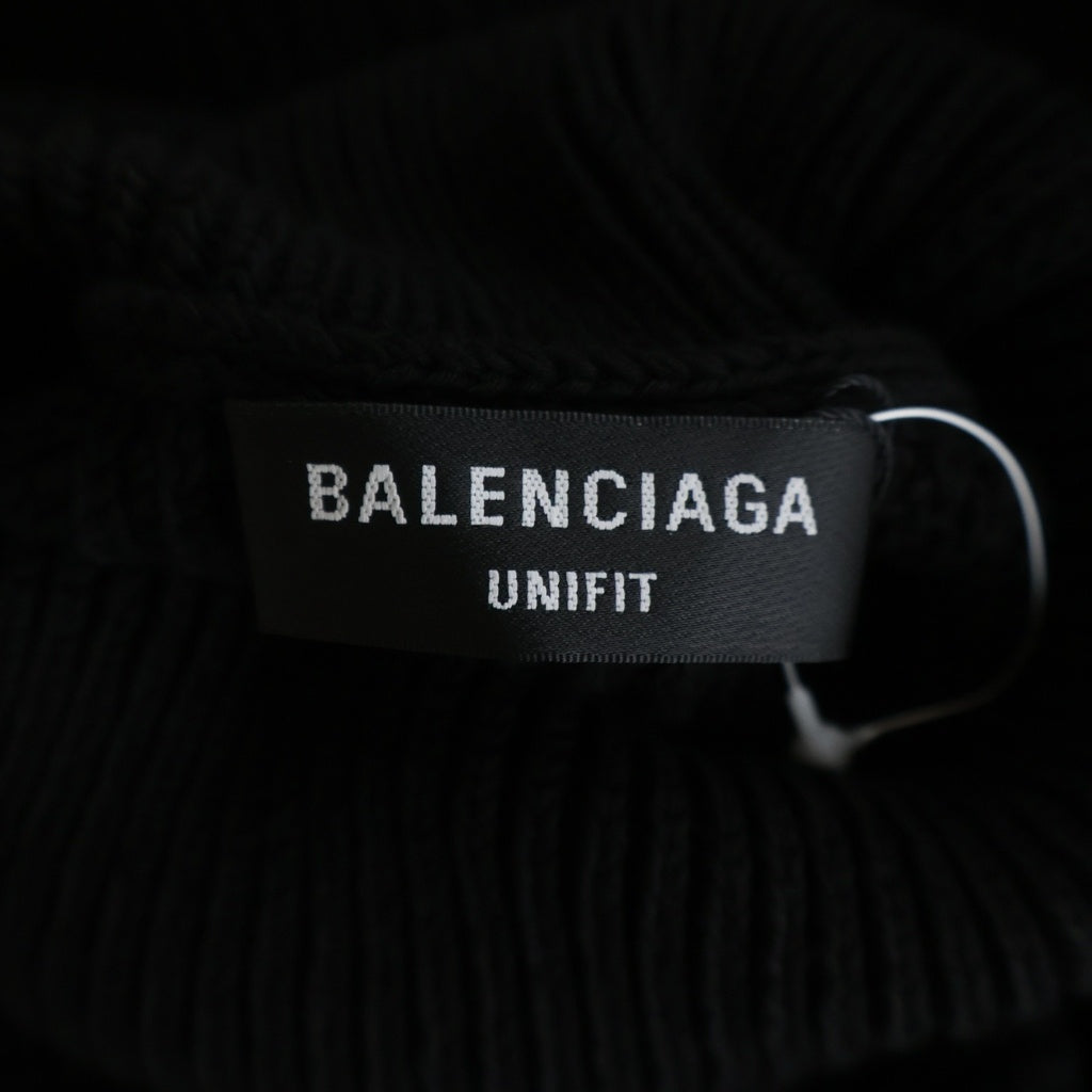 BALENCIAGA(バレンシアガ) Oversized Cropped Ribbed Wool-blend Turtleneck Knit タートルネックニット 長袖セーター ブラック 682002 T3227