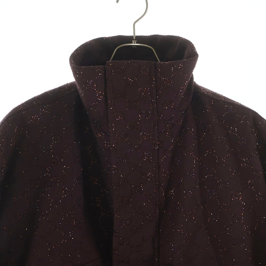 GUCCI(グッチ) GG Fabric Padded Jacket 852739 ZKU09 GGスパンコール総柄 パデッドジップアップジャケット ボルドー
