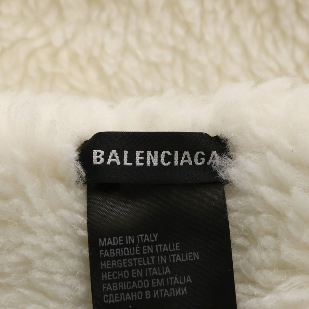 BALENCIAGA(バレンシアガ) 3B Logo Soft Padded Blanket 673510 4B0B7 大判ロゴ ブランケット ホワイト