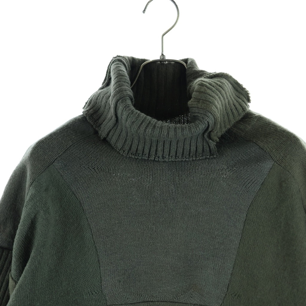 BALENCIAGA(バレンシアガ) Upcycled Socks Sweater 再構築 タートルネック 長袖ニット カーキ 768686 T7193