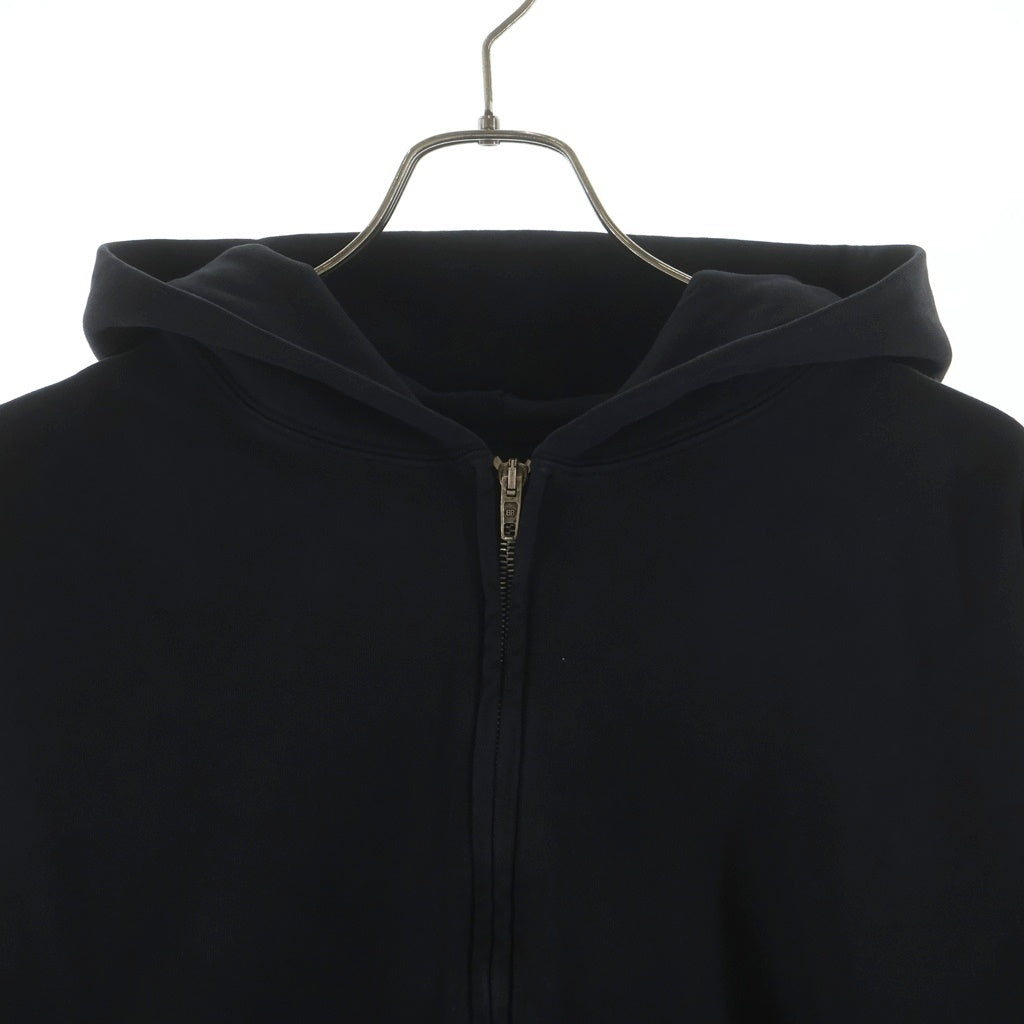 BALENCIAGA(バレンシアガ) Vntage Small Zip-up Hoodie 744454 TOVG5 ダメージ加工 スモール ジップアップフーディー パーカー ブラック