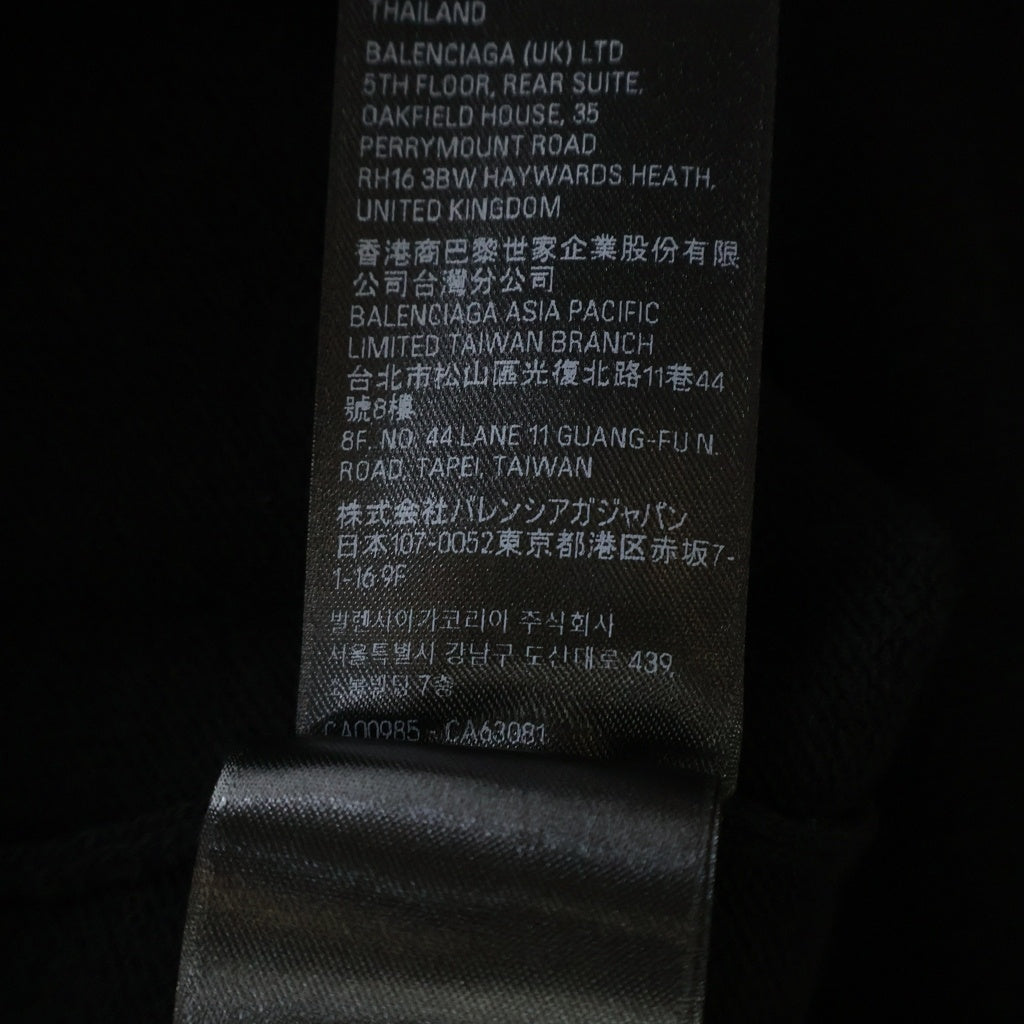 BALENCIAGA(バレンシアガ) Garde-Robe Logo Knit 818987 T1714 ロゴ刺繍 クルーネック長袖ニットセーター ブラック