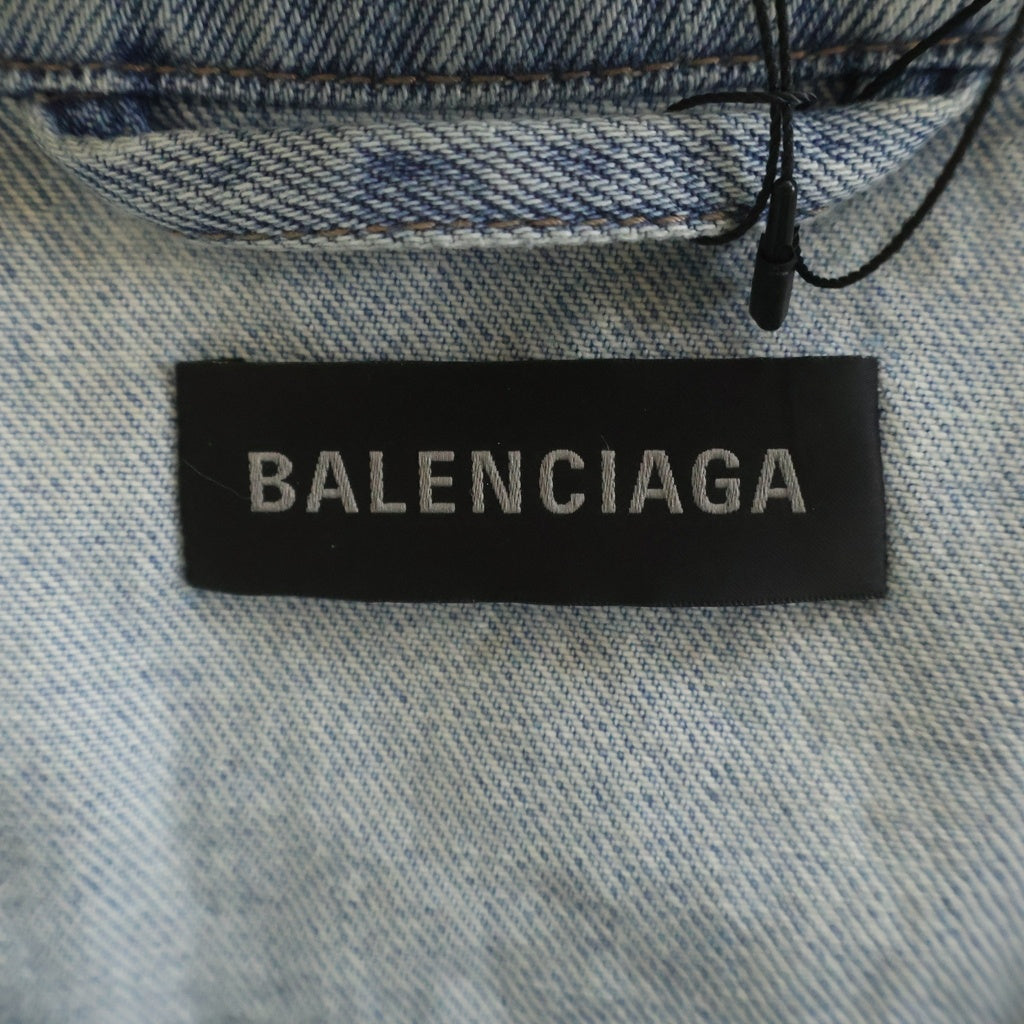 BALENCIAGA(バレンシアガ) Back Logo Denim Jacket 767998 TDW14 バックロゴ デニムジャケット ブルー レディース
