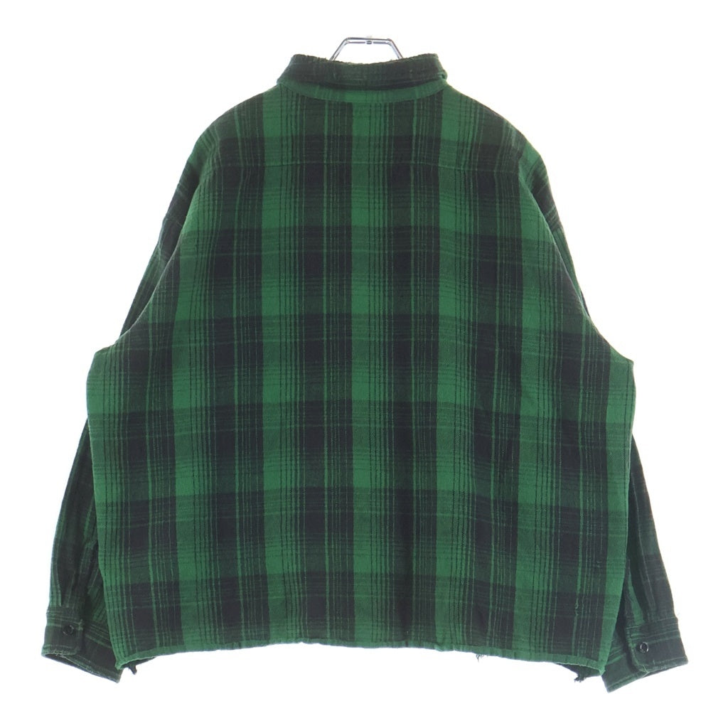 SAINT MICHAEL(セントマイケル) FRNL CHECK SHIRT カットオフ加工 フランネルシャツ グリーン SM-YS8-0000-024
