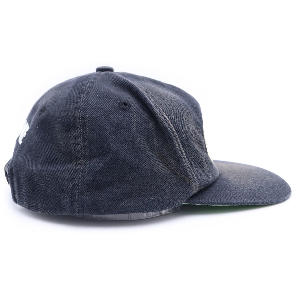 SAINT MICHAEL(セントマイケル) 25SS 5 PANEL CAP EAT ME ヴィンテージ加工ロゴ5パネルキャップ ブラック SM-HR8-0000-075