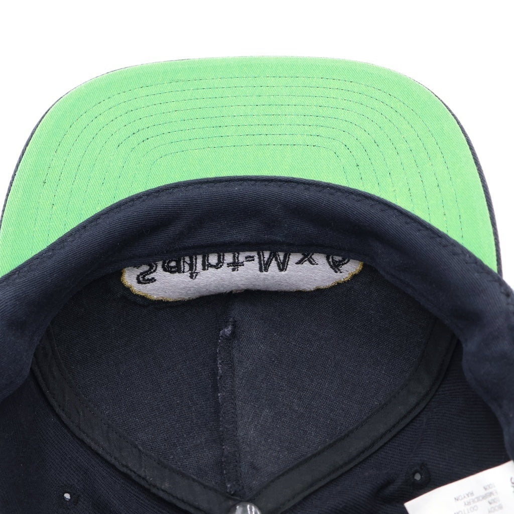 SAINT MICHAEL(セントマイケル) 25SS 5 PANEL CAP EAT ME ヴィンテージ加工ロゴ5パネルキャップ ブラック SM-HR8-0000-075