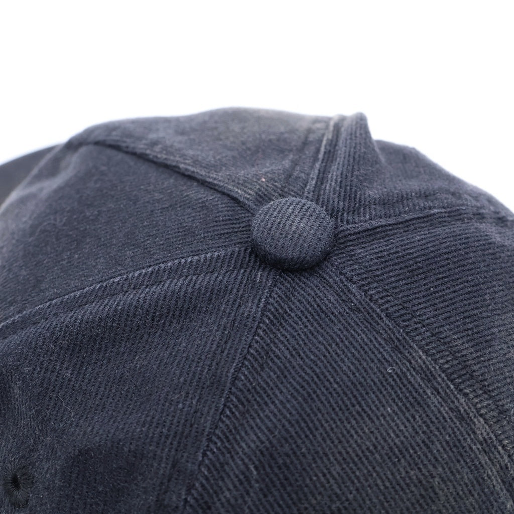 SAINT MICHAEL(セントマイケル) 25SS 5 PANEL CAP EAT ME ヴィンテージ加工ロゴ5パネルキャップ ブラック SM-HR8-0000-075
