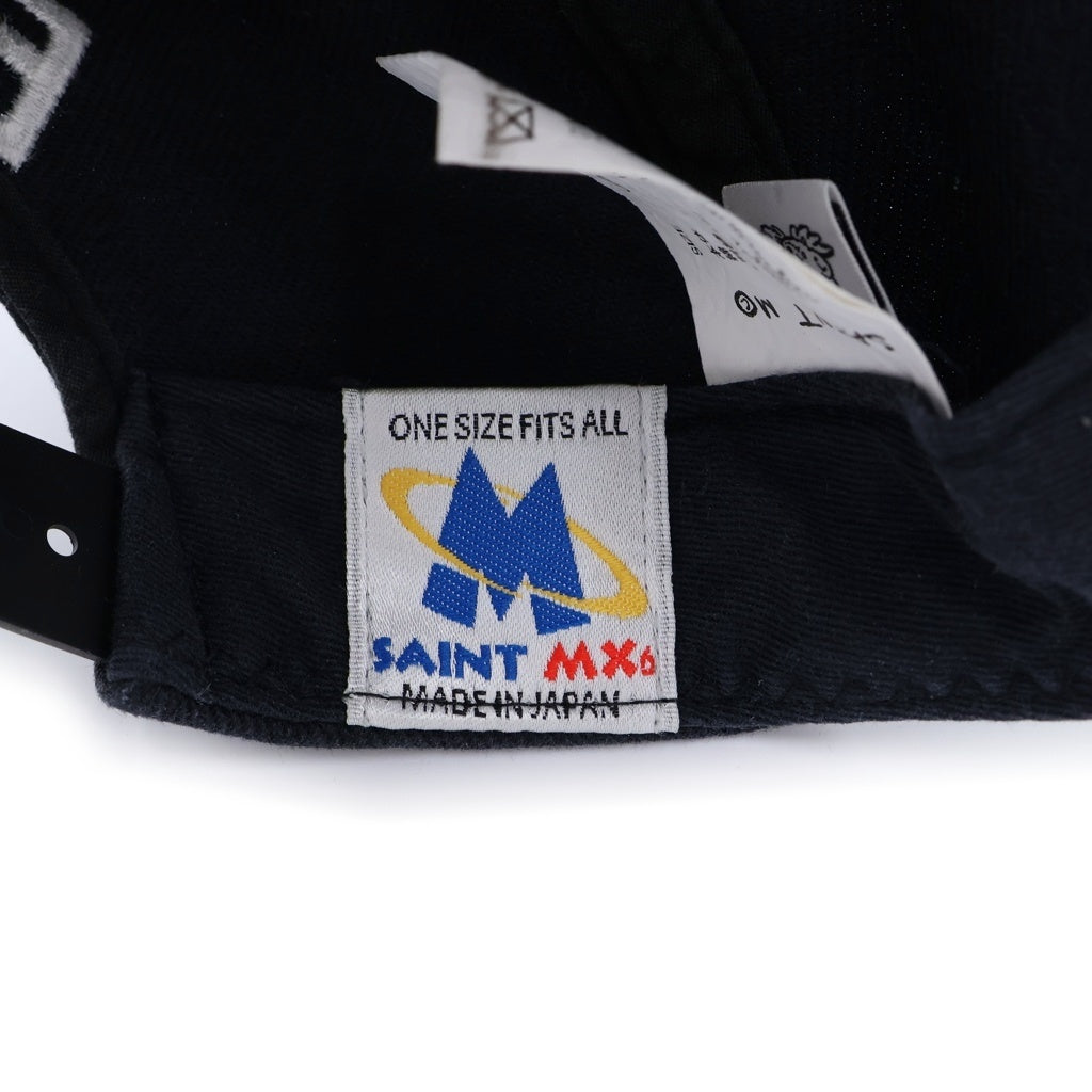 SAINT MICHAEL(セントマイケル) 25SS 5 PANEL CAP EAT ME ヴィンテージ加工ロゴ5パネルキャップ ブラック SM-HR8-0000-075
