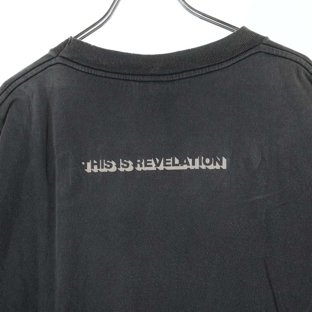 SAINT MICHAEL(セントマイケル) 25SS SS TEE プリント ヴィンテージ加工 クルーネック 半袖Tシャツ カットソー ブラック SM-HR1-0000-008