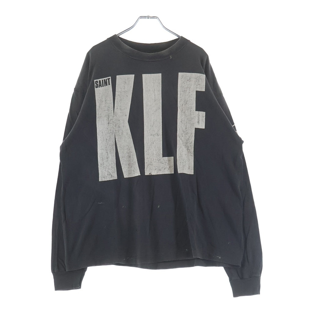 SAINT MICHAEL(セントマイケル) 25SS KLF_LS TEE ヴィンテージ加工 プリント長袖Tシャツ カットソー ブラック SM-HR1-0000-C03