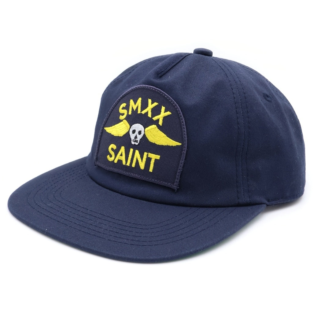 SAINT MICHAEL(セントマイケル) CAP/SMX6/NAVY ロゴ キャップ 帽子 ネイビー SM-HR1-0000-094