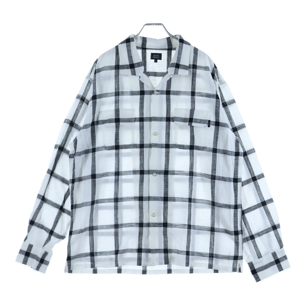 RATS(ラッツ) WIND PEN CHECK SHIRT 長袖 チェックシャツ ホワイト 25RS-0408