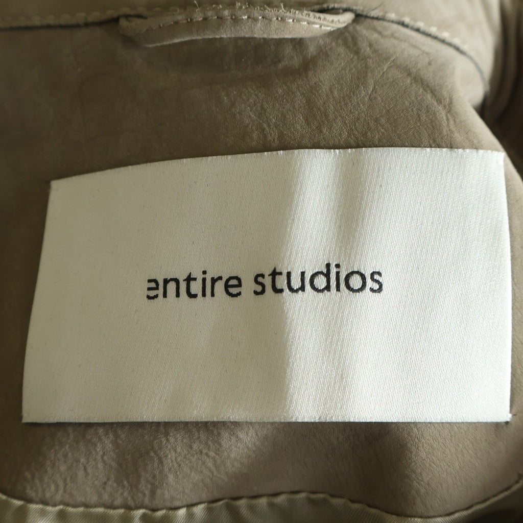 entire studios(エンタイア スタジオ) SUEDE OVERSIZED SHIRTS ES2673 PO0165 スエード レザー長袖シャツ ベージュ