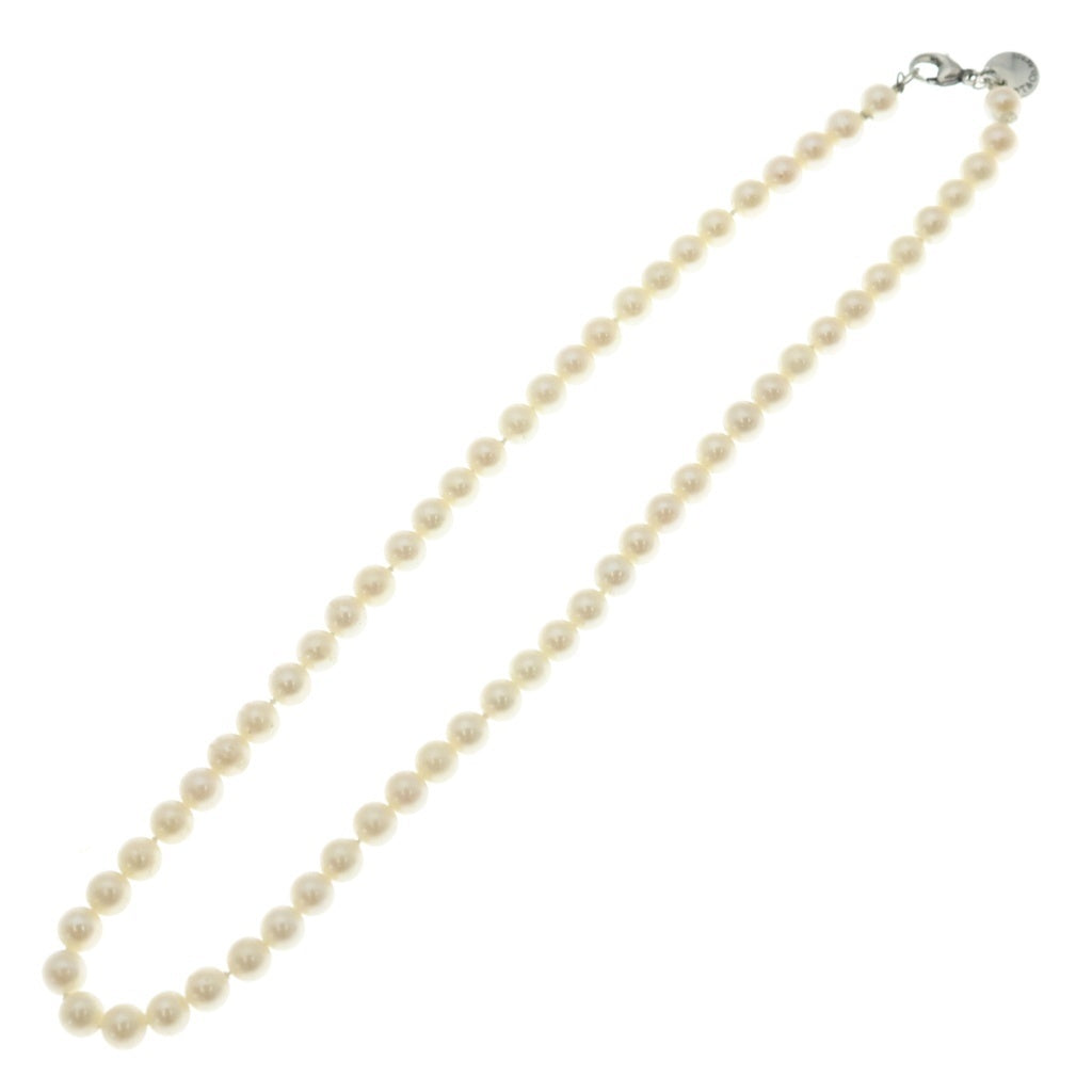TIFFANY & Co.(ティファニー) ジーグフェルドコレクション パールネックレス メタルプレート ホワイト/シルバー レディース