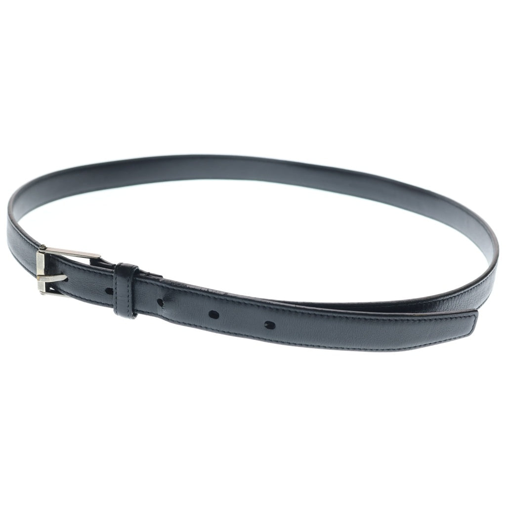 SAINT LAURENT PARIS(サンローランパリ) スクエアバックル ロゴ刻印 ブラックレザーベルト 479391