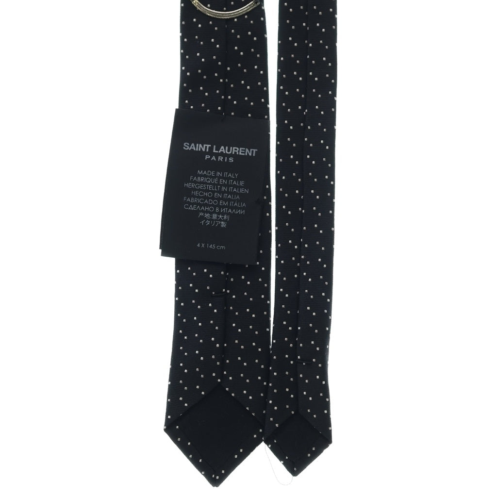 SAINT LAURENT PARIS(サンローランパリ) マイクロドット シルクネクタイ ブラック/ホワイト 643935 4Y002