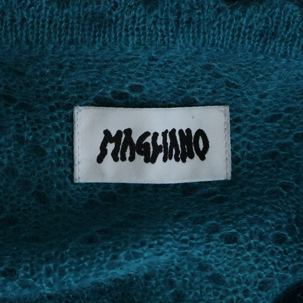 MAGLIANO(マリアーノ) LOGO 5B MOHAIR CARDIGANG MAGLIANO24FP-1 ロゴ モヘアカーディガン 長袖ニット ライトグリーン