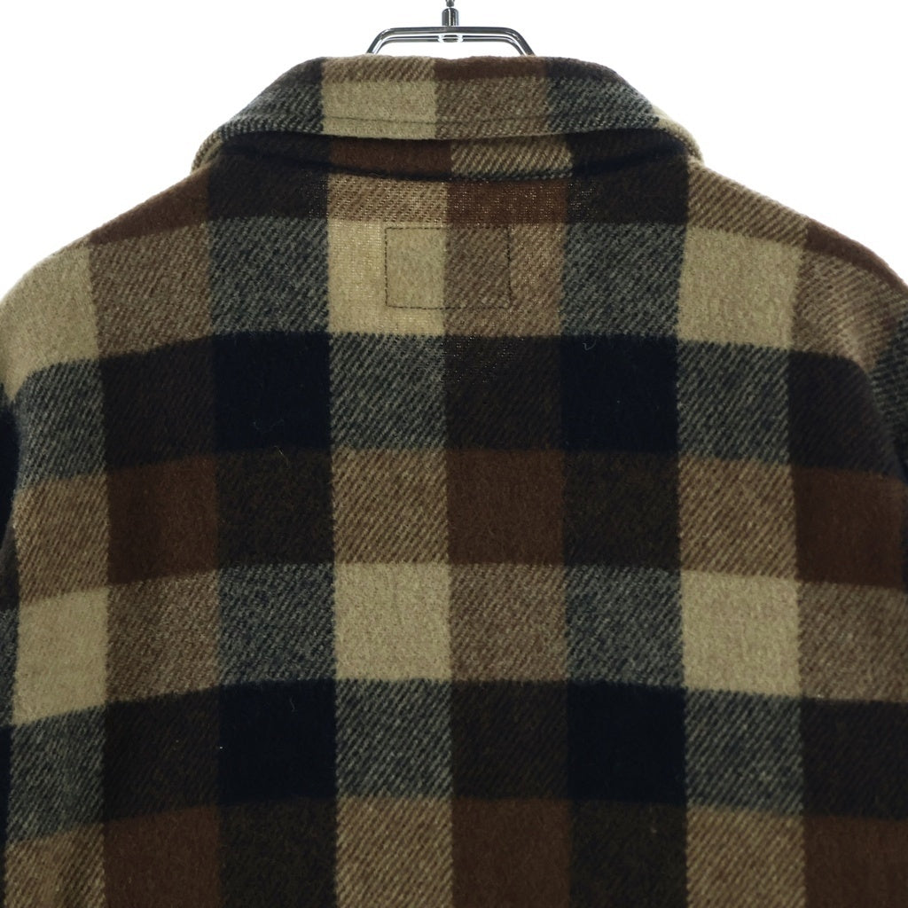 A BATHING APE(アベイシングエイプ) 90s Archive 初期 BUSY WORKS ウール チェックシャツ 長袖シャツ ブラウン