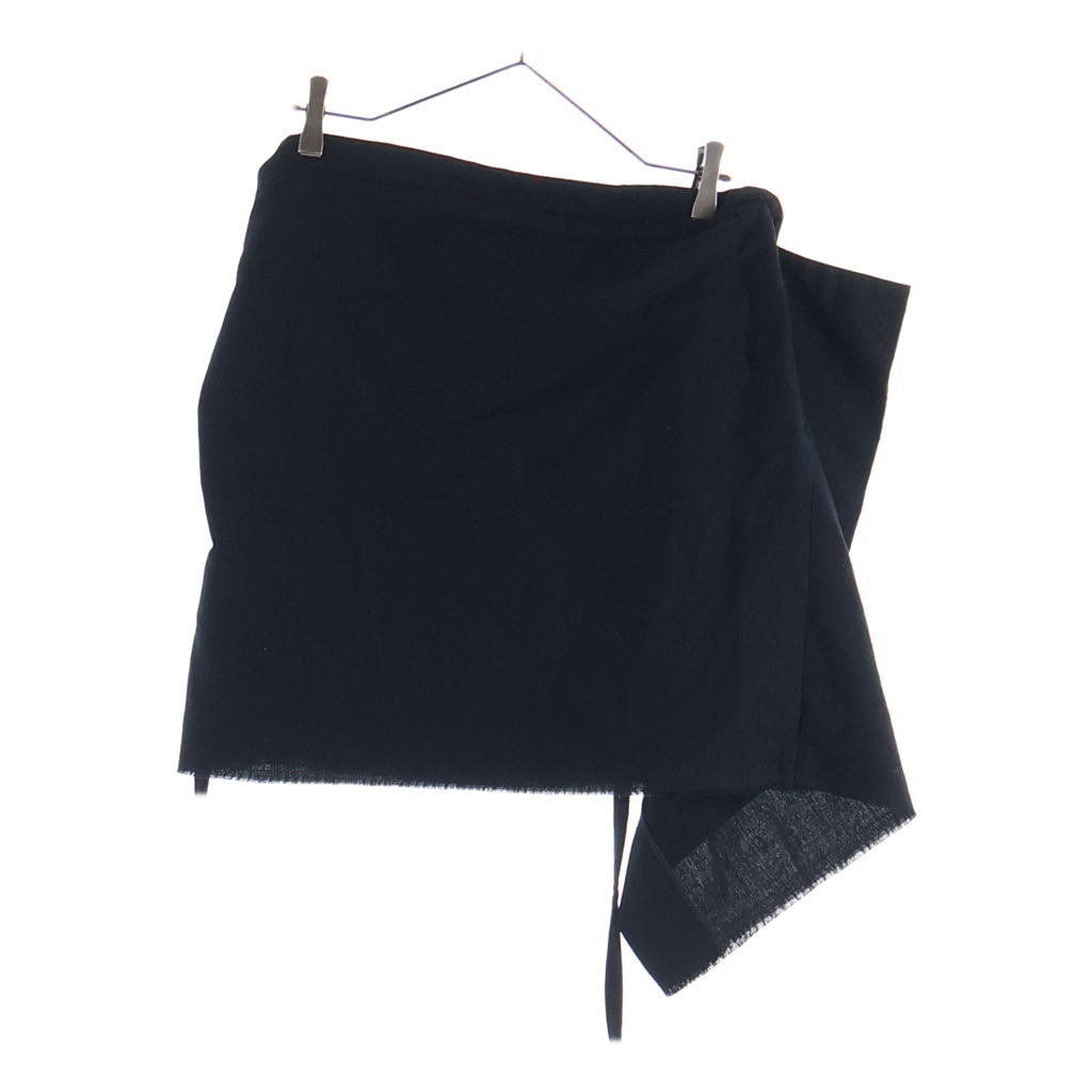 Yohji Yamamoto FEMME(ヨウジヤマモトファム) 05SS Logo Skirt Wool ラップスカート ロングスカート ウール ブラック レディース