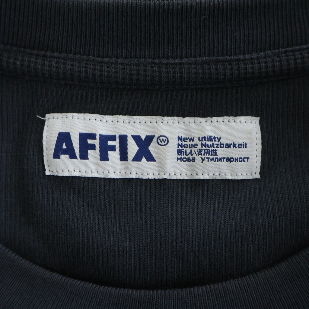 AFFIX(アフィックス) Docking L/S 切り替え ロングスリーブ 長袖Tシャツ クルーネック グレー