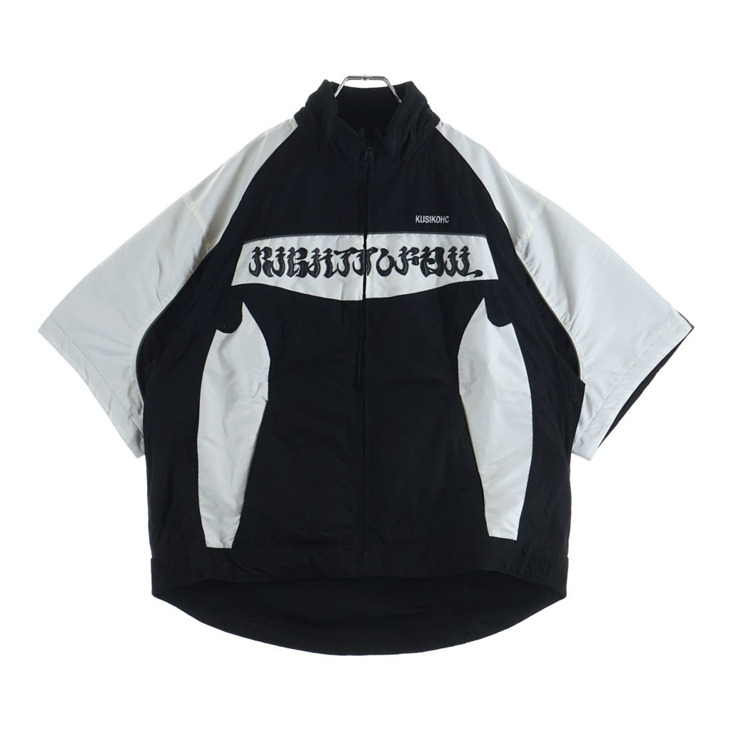 KUSIKOHC(クシコック) RIDER ZIP UP NYLON SHORT SHIRTS ライダー ショート ジップアップ ナイロンジャケット 半袖 ブラック