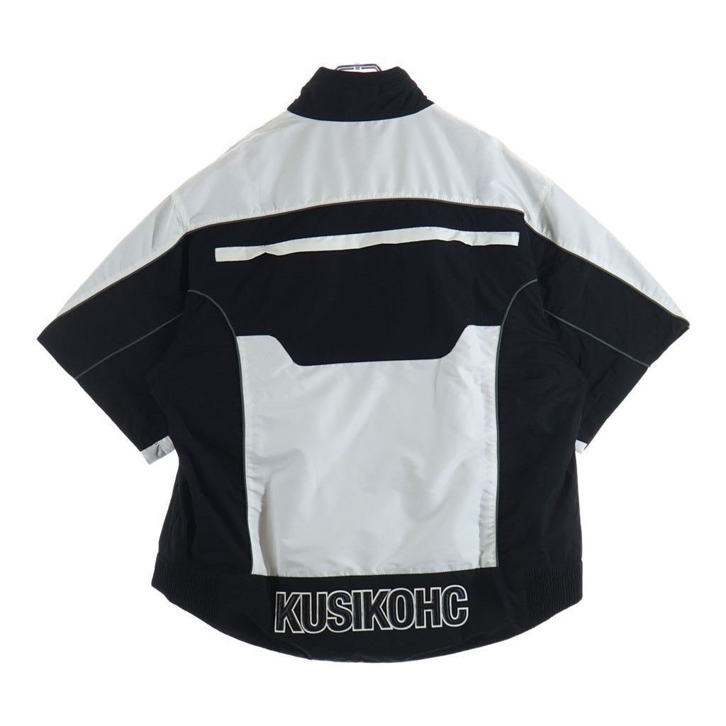 KUSIKOHC(クシコック) RIDER ZIP UP NYLON SHORT SHIRTS ライダー ショート ジップアップ ナイロンジャケット 半袖 ブラック