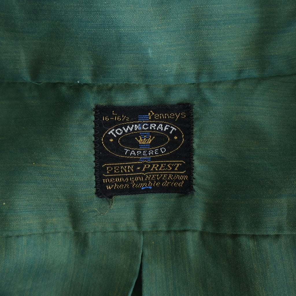 PENNEYS TOWNCRAFT(ぺニーズタウンクラフト) 60s VINTAG PENN-PREST ヴィンテージ 半袖 ボタンダウンシャツ グリーン