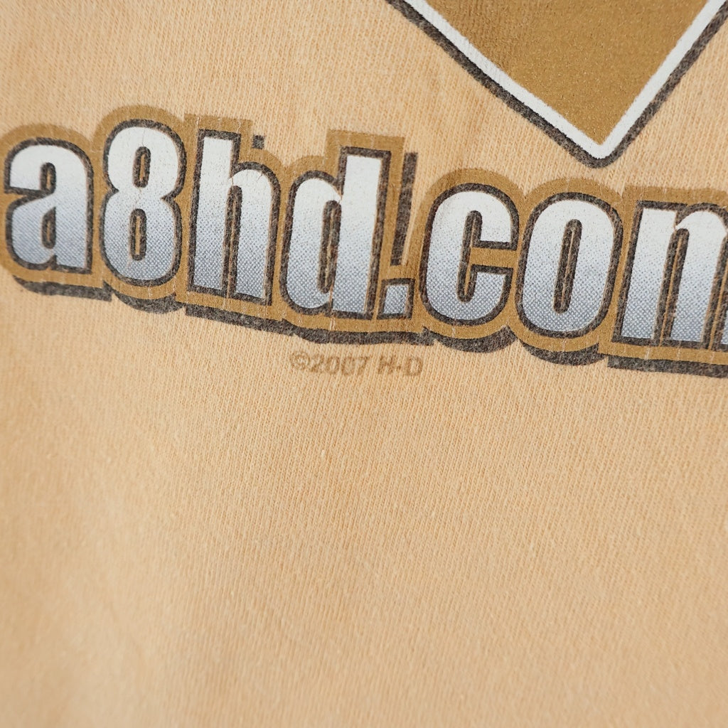 HARLEY DAVIDSON(ハーレーダビッドソン) 00S Eagle Fire Spider Web Print L/S Tee イーグルファイア スパイダーウェブ プリントロゴ バイカー 長袖Tシャツ カットソー ベージュ