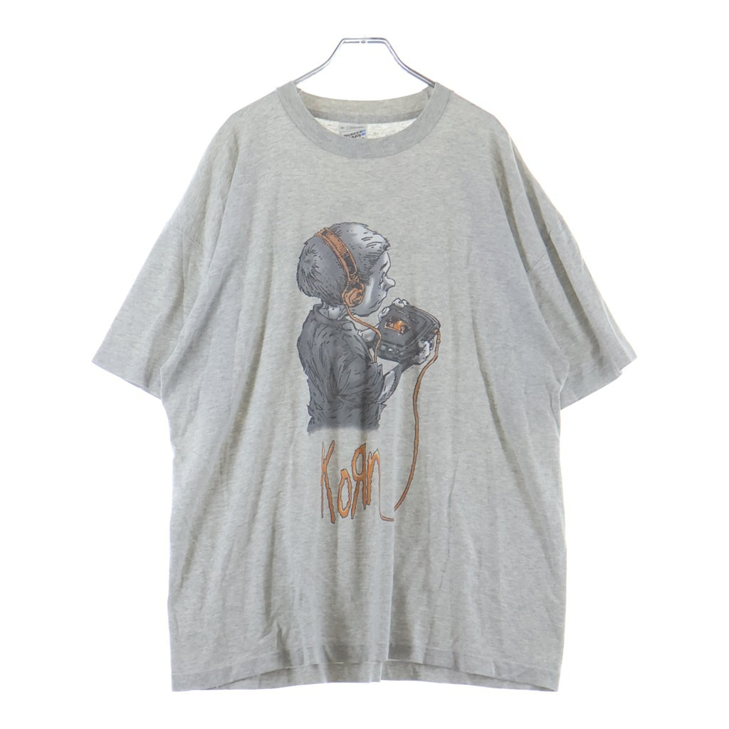 VINTAGE(ヴィンテージ) 90s KORN FOLLOW THE LEADER CD PLAYER コーン バンド 半袖Tシャツ カットソー グレー