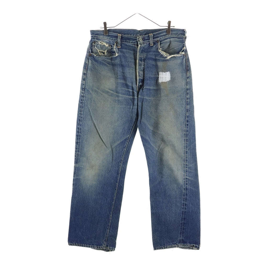 Levi's(リーバイス) 50S 501XX 53model BIG E 革パッチ 通常R ボタン裏無刻印 Vステッチ オフセット 隠しリベット 両面タブ デニム パンツ インディゴ