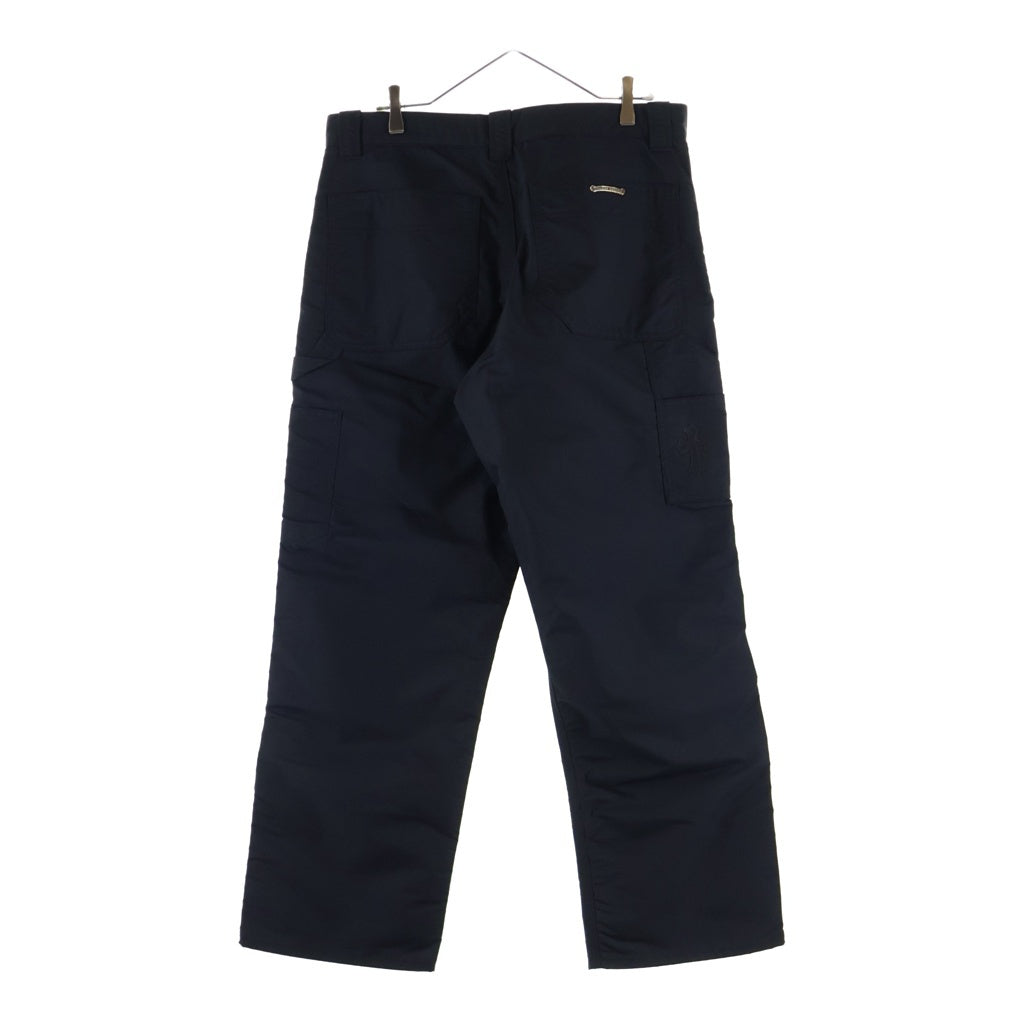 CHROME HEARTS(クロムハーツ) CARPENTER DOUBLE KNEE クロスパッチ付きレザー切替ナイロンカーペンターロングパンツ