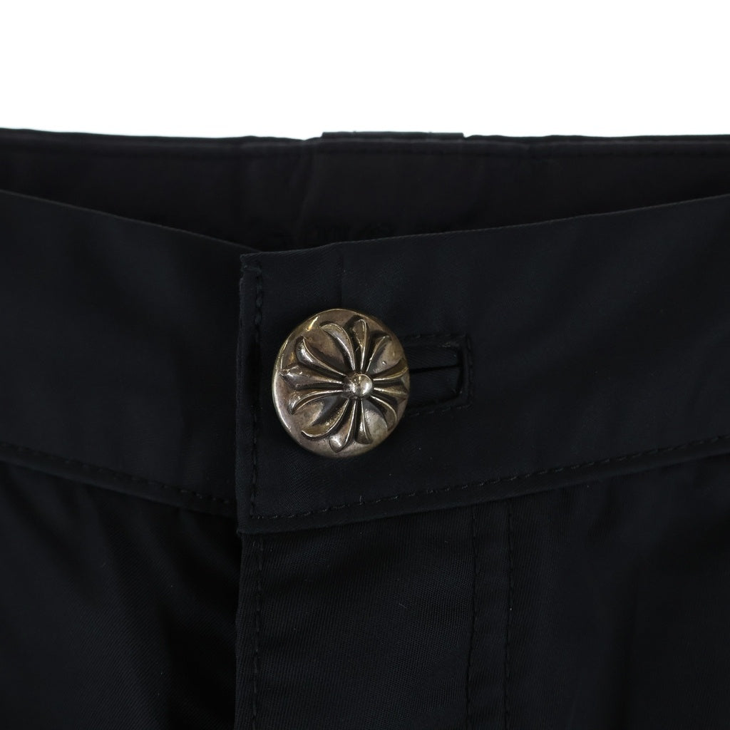 CHROME HEARTS(クロムハーツ) CARPENTER DOUBLE KNEE クロスパッチ付きレザー切替ナイロンカーペンターロングパンツ