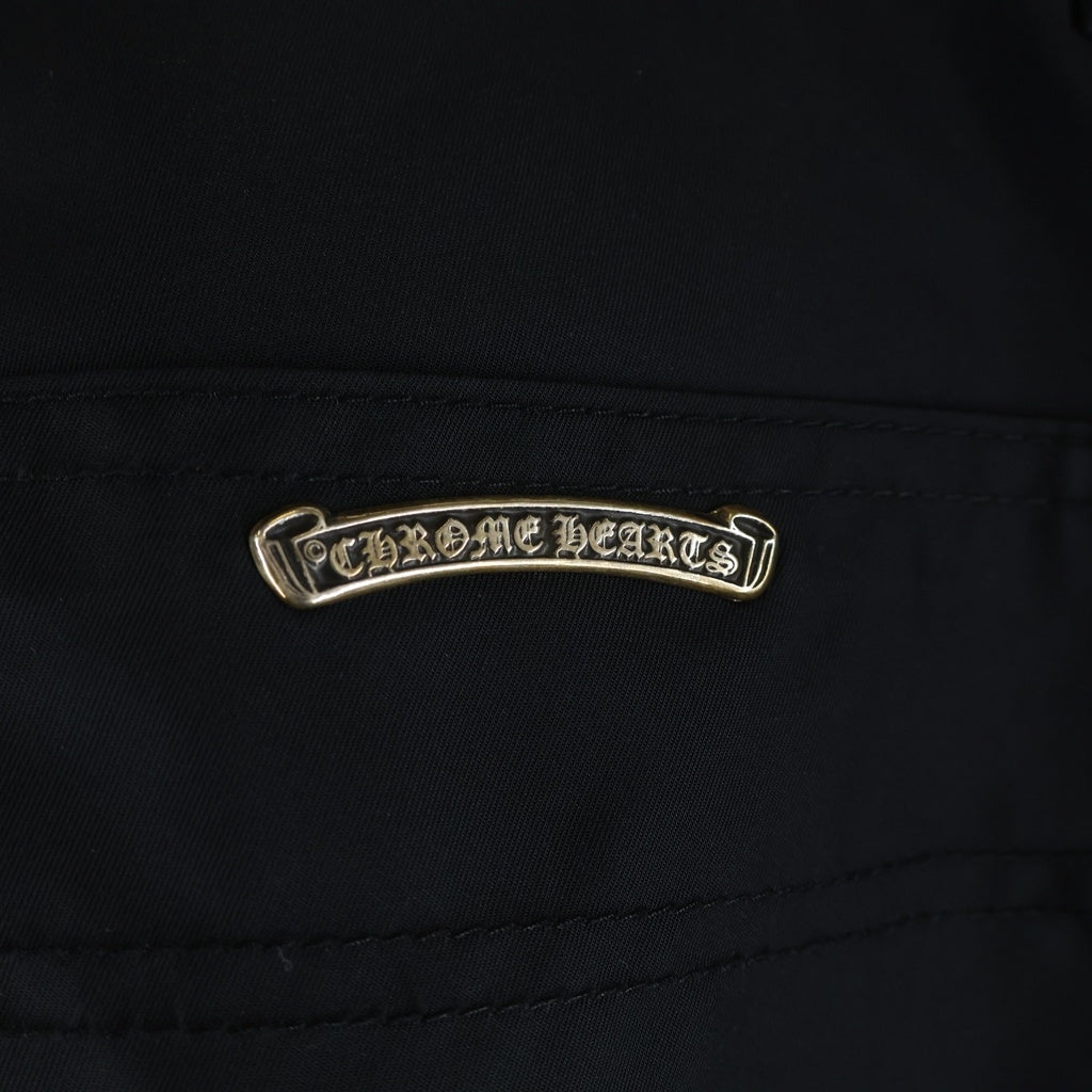 CHROME HEARTS(クロムハーツ) CARPENTER DOUBLE KNEE クロスパッチ付きレザー切替ナイロンカーペンターロングパンツ