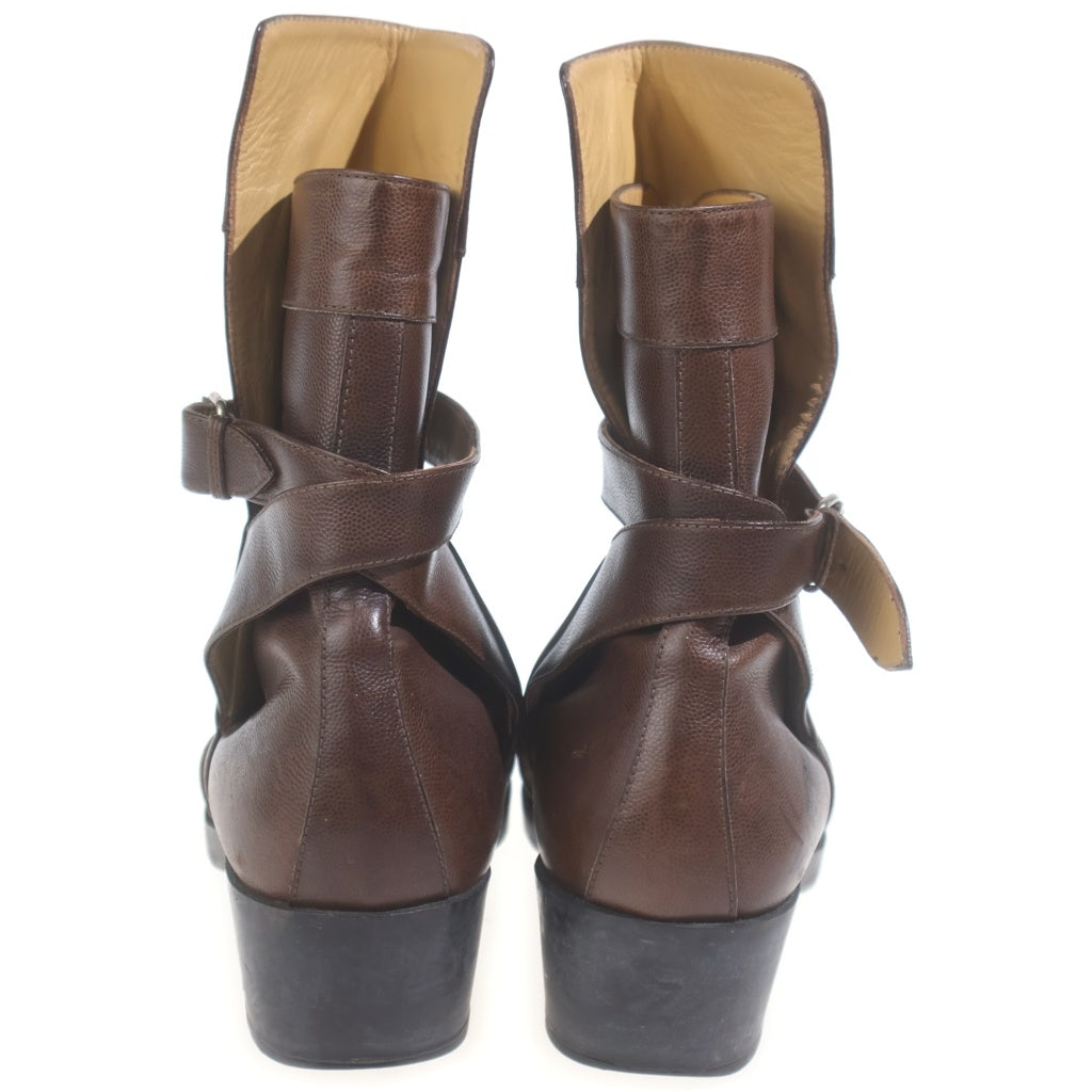 BALENCIAGA(バレンシアガ) Leather Boots レザー ジョニー ショートブーツ ブラウン 23793