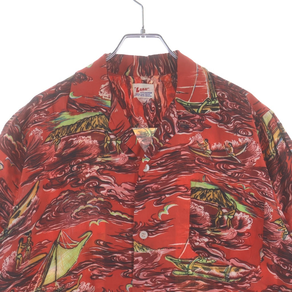 VINTAGE(ヴィンテージ) 50s LUAU Hawaiian Shirt ハワイアンシャツ 半袖シャツ アロハシャツ レッド