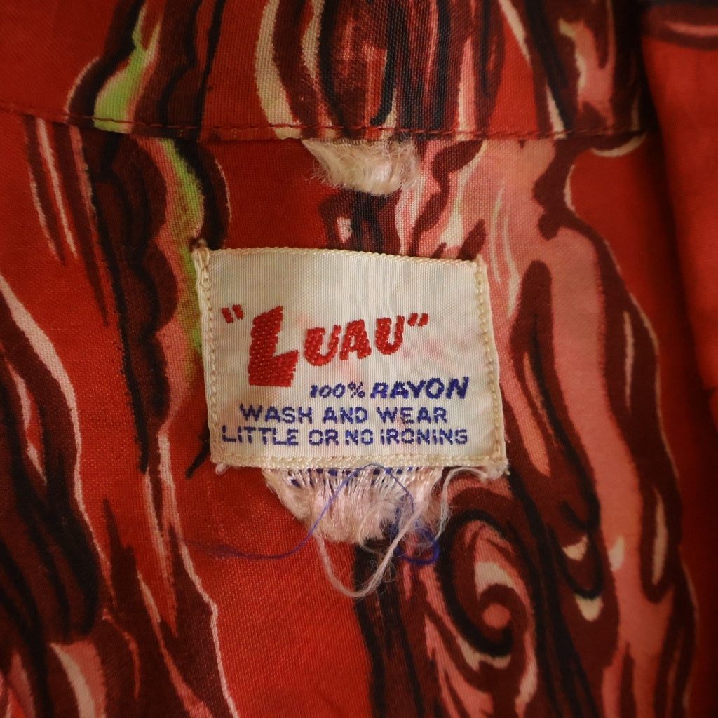 VINTAGE(ヴィンテージ) 50s LUAU Hawaiian Shirt ハワイアンシャツ 半袖シャツ アロハシャツ レッド