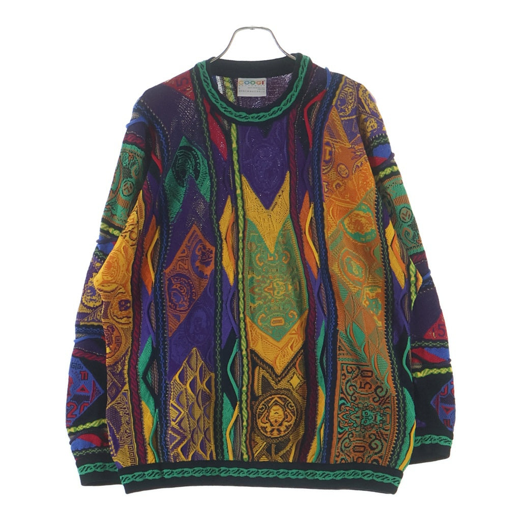 COOGI(クージー) 80-90s VINTAGE 3D KNIT ニット セーター 総柄 コットン オーストラリア製 マルチカラー