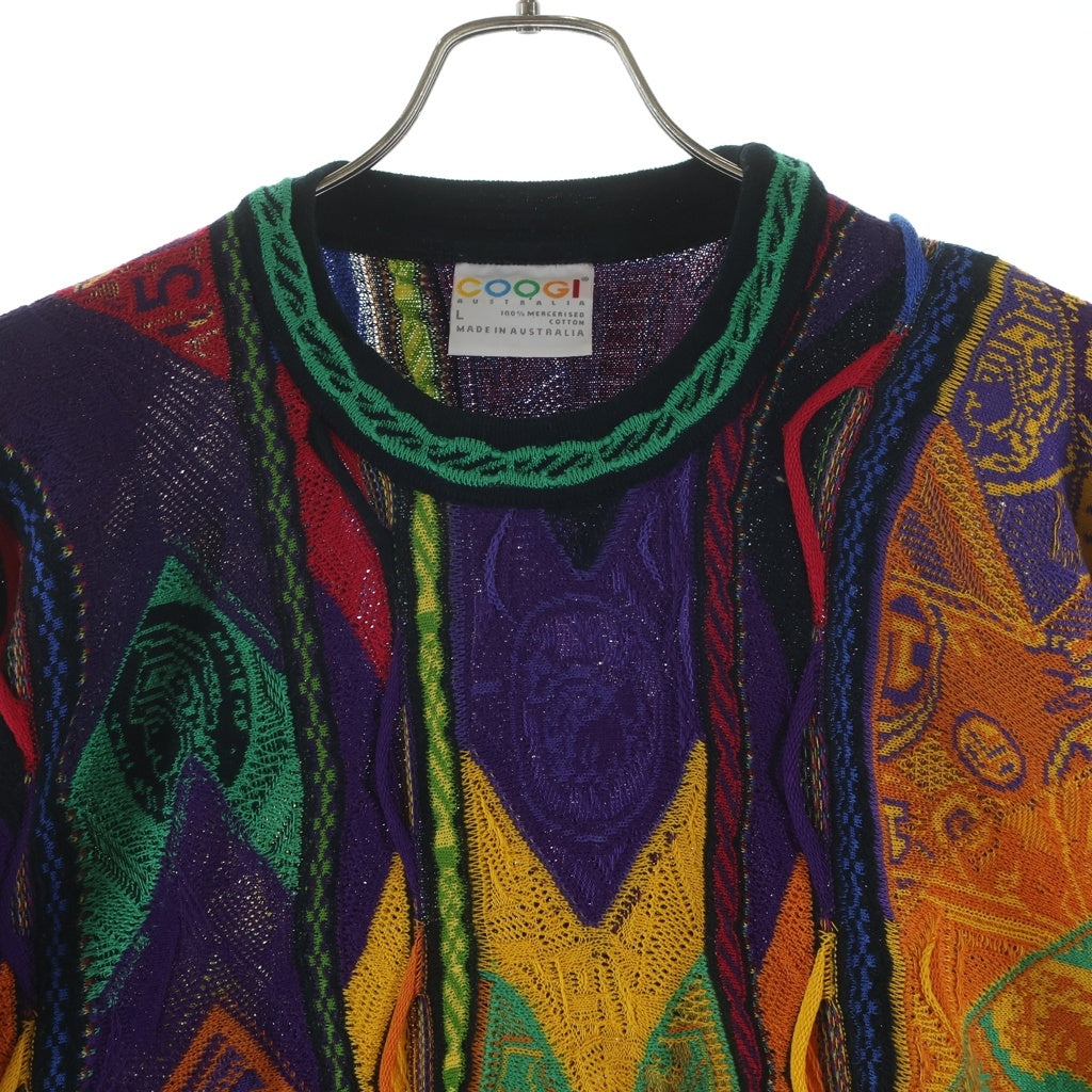 COOGI(クージー) 80-90s VINTAGE 3D KNIT ニット セーター 総柄 コットン オーストラリア製 マルチカラー