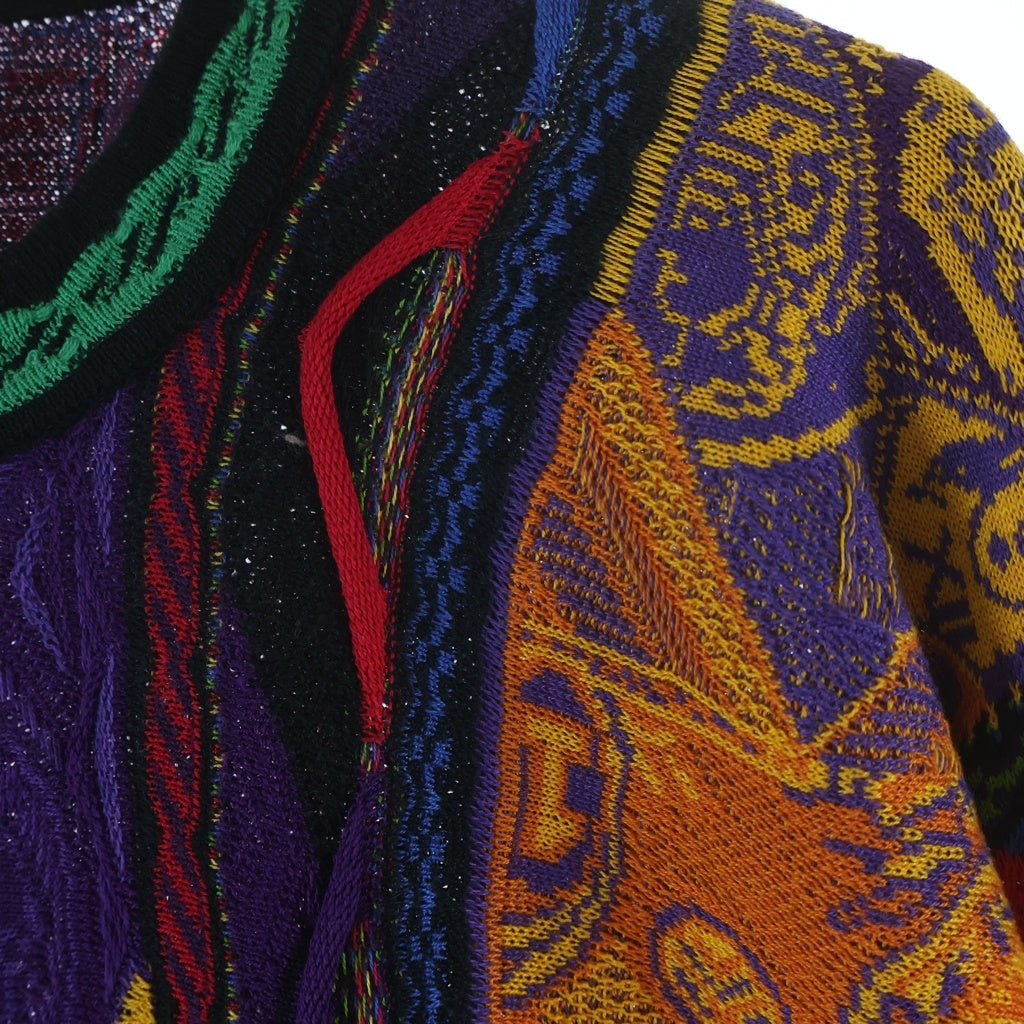 COOGI(クージー) 80-90s VINTAGE 3D KNIT ニット セーター 総柄 コットン オーストラリア製 マルチカラー
