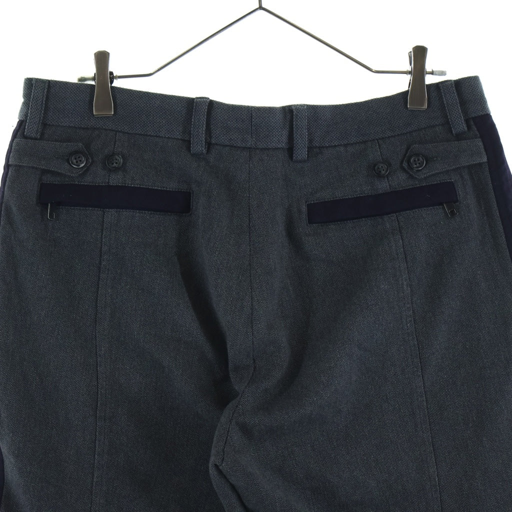 DOLCE & GABBANA(ドルチェアンドガッバーナ) MOTOCROSS PANTS モトクロスパンツ 素材切り替えパンツ コットン ナイロン 白タグ グレー G6DKAT