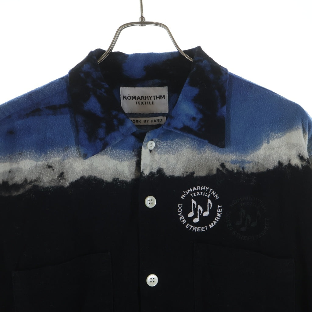 NO BRAND(ノーブランド) NOMARHYTHM TEXTILE Hand Dyed Shirt ノーマリズムテキスタイル ハンドダイ 長袖シャツ ブラック/ブルー N40-DSM SH 01