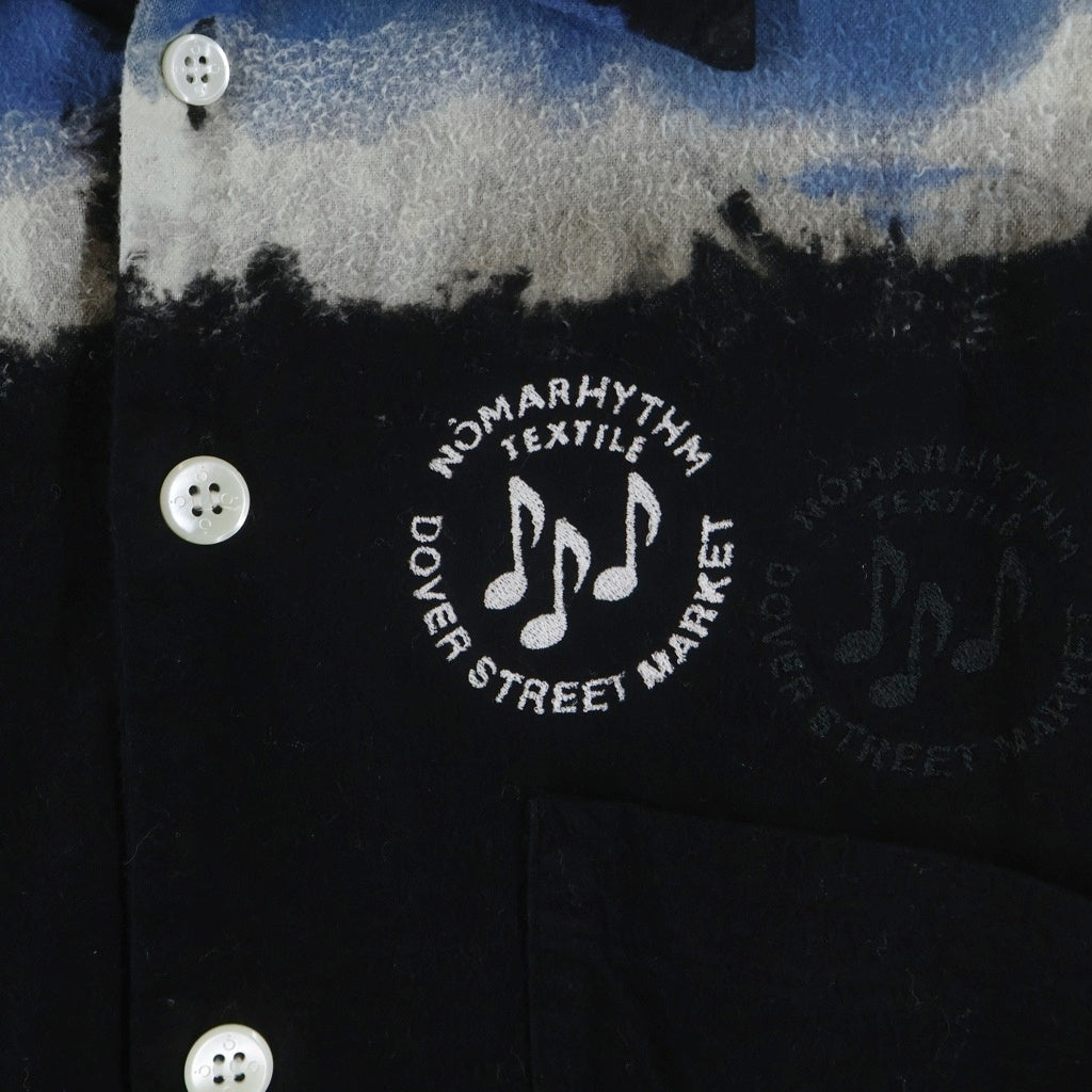 NO BRAND(ノーブランド) NOMARHYTHM TEXTILE Hand Dyed Shirt ノーマリズムテキスタイル ハンドダイ 長袖シャツ ブラック/ブルー N40-DSM SH 01