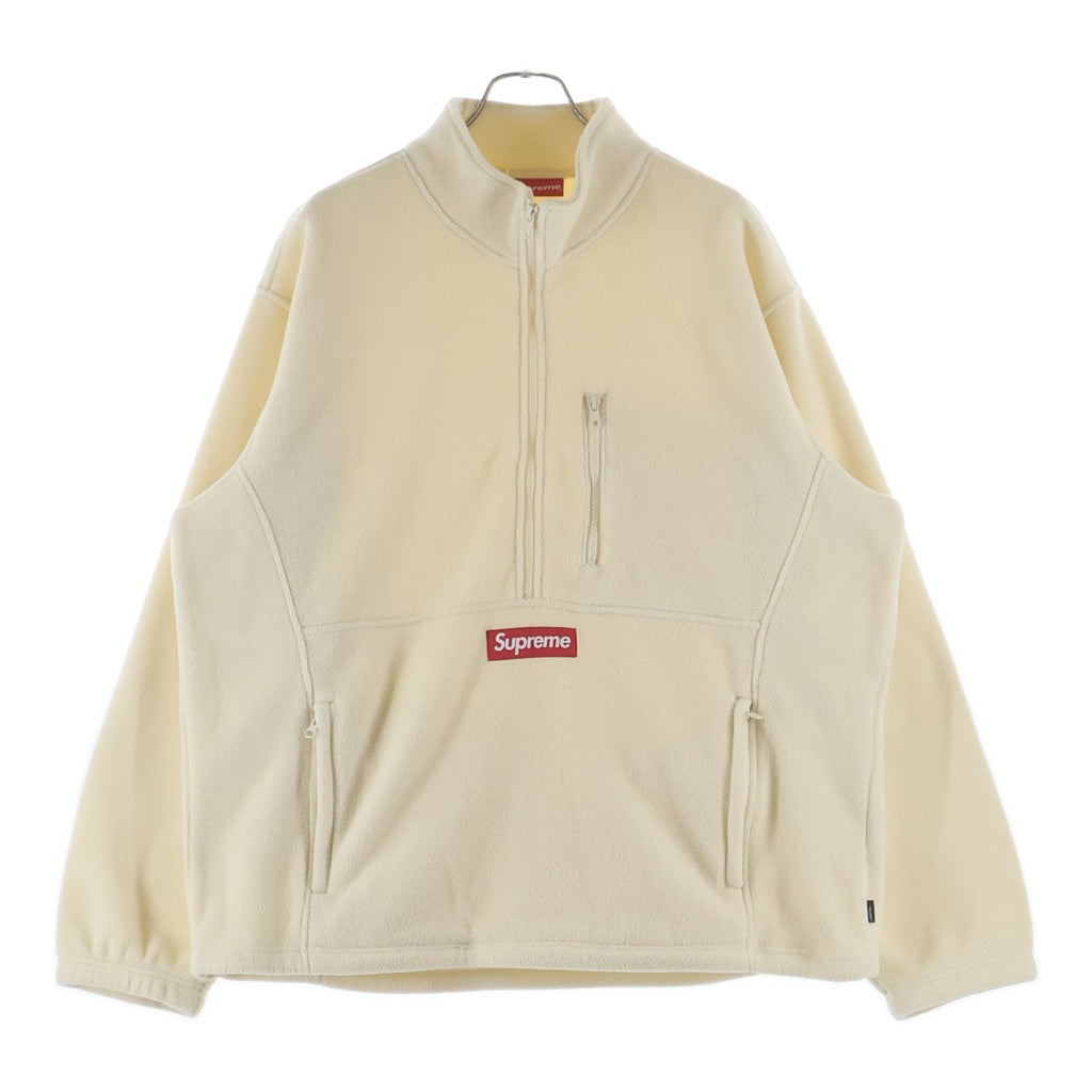 SUPREME(シュプリーム) 21AW Polartec Half Zip Pullover フリースハーフジップ ボックスロゴ プルオーバー アイボリー